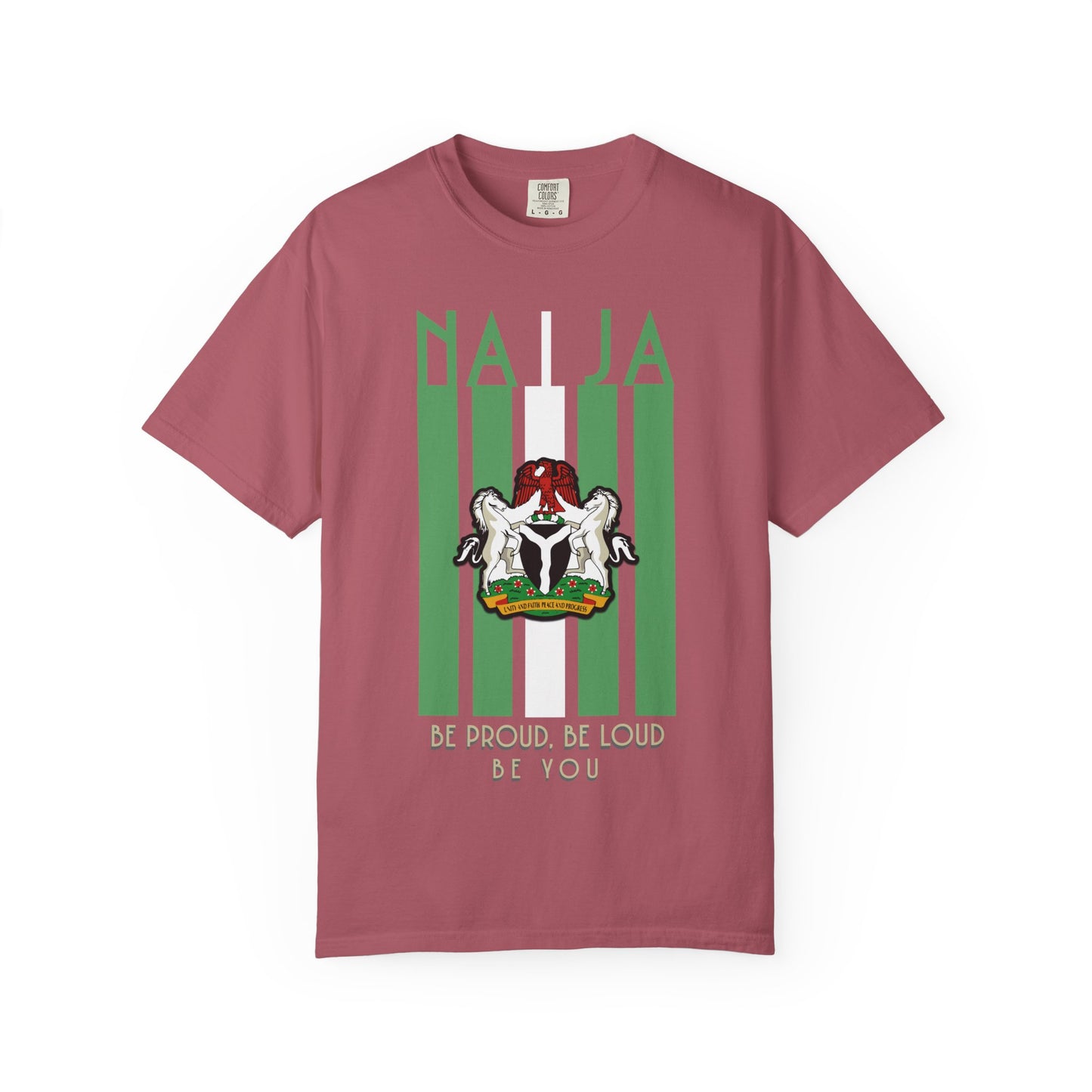 Naija Proud - Unisex Garment-Dyed T-shirt, Casual Wear, Graphic Tee, Gift for Him/Her, Streetwear Fashion