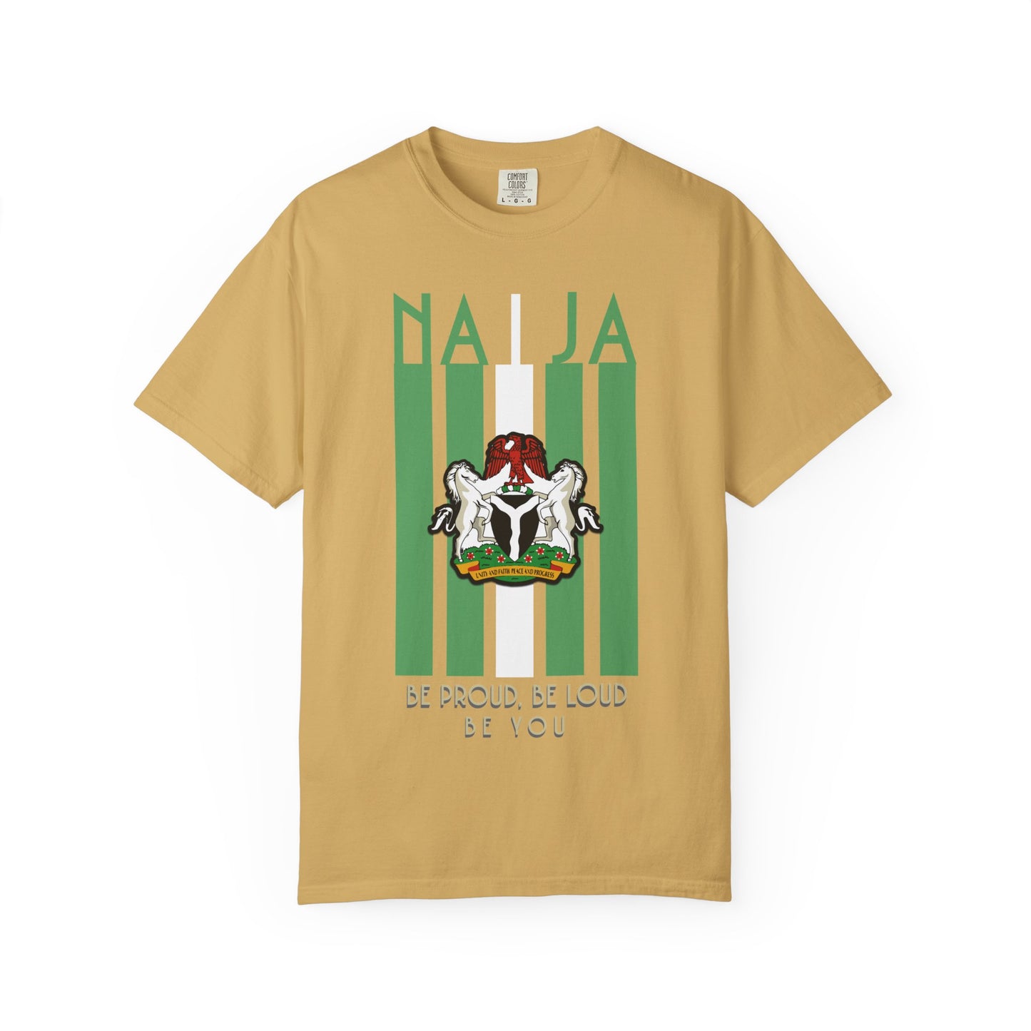 Naija Proud - Unisex Garment-Dyed T-shirt, Casual Wear, Graphic Tee, Gift for Him/Her, Streetwear Fashion
