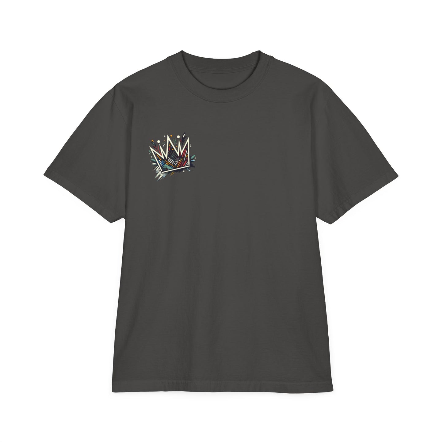 Ézè-Kings Crown, garment-dyed drop-shoulder, Unisex Graphic Tee, Crown Design Shirt, Cool Street Wear.