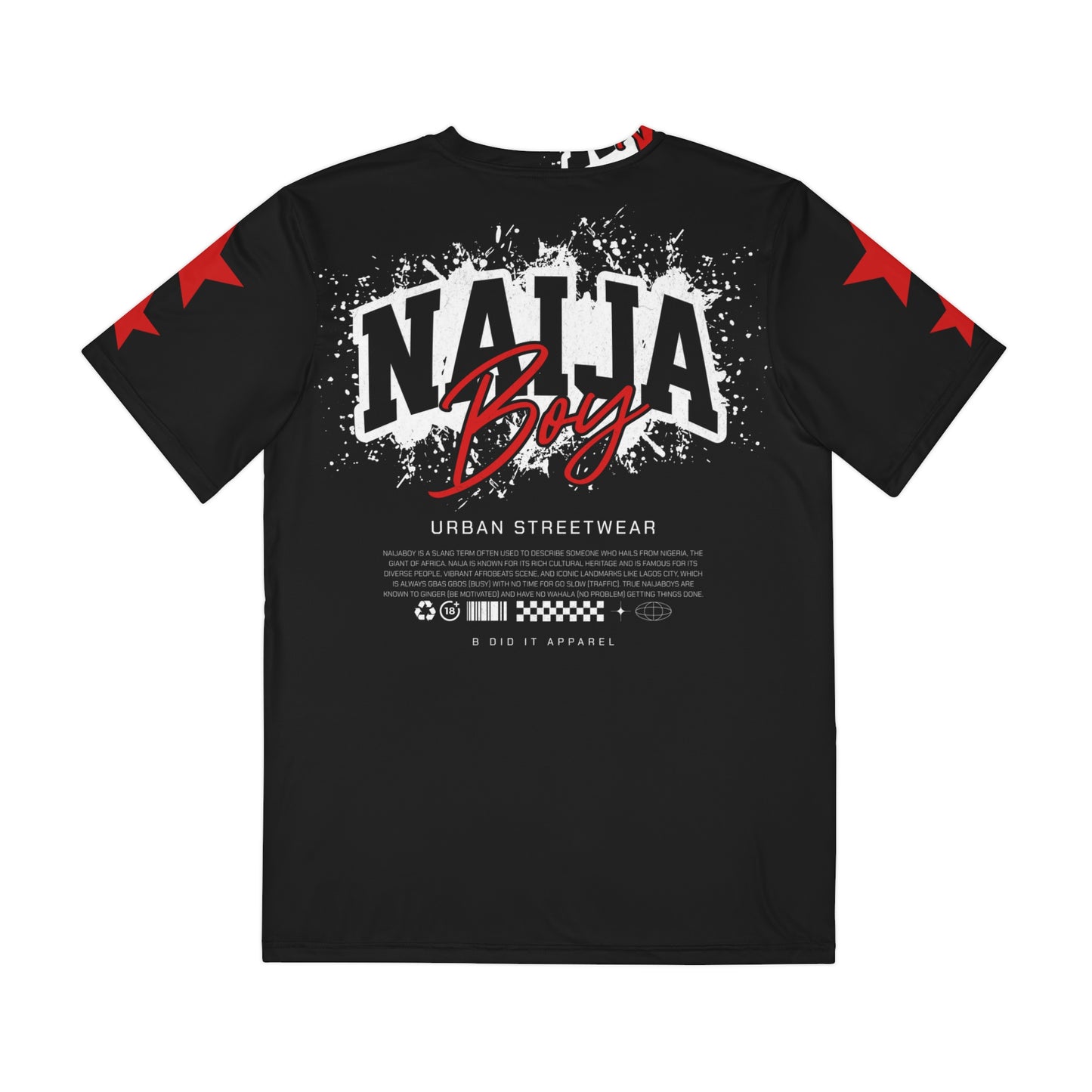 Naija Boy Urban Streetwear Tee — Black Polyester Graphic T-Shirt