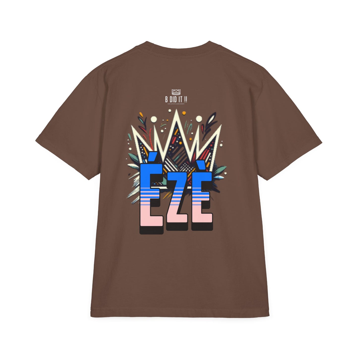Ézè-Kings Crown, garment-dyed drop-shoulder, Unisex Graphic Tee, Crown Design Shirt, Cool Street Wear.