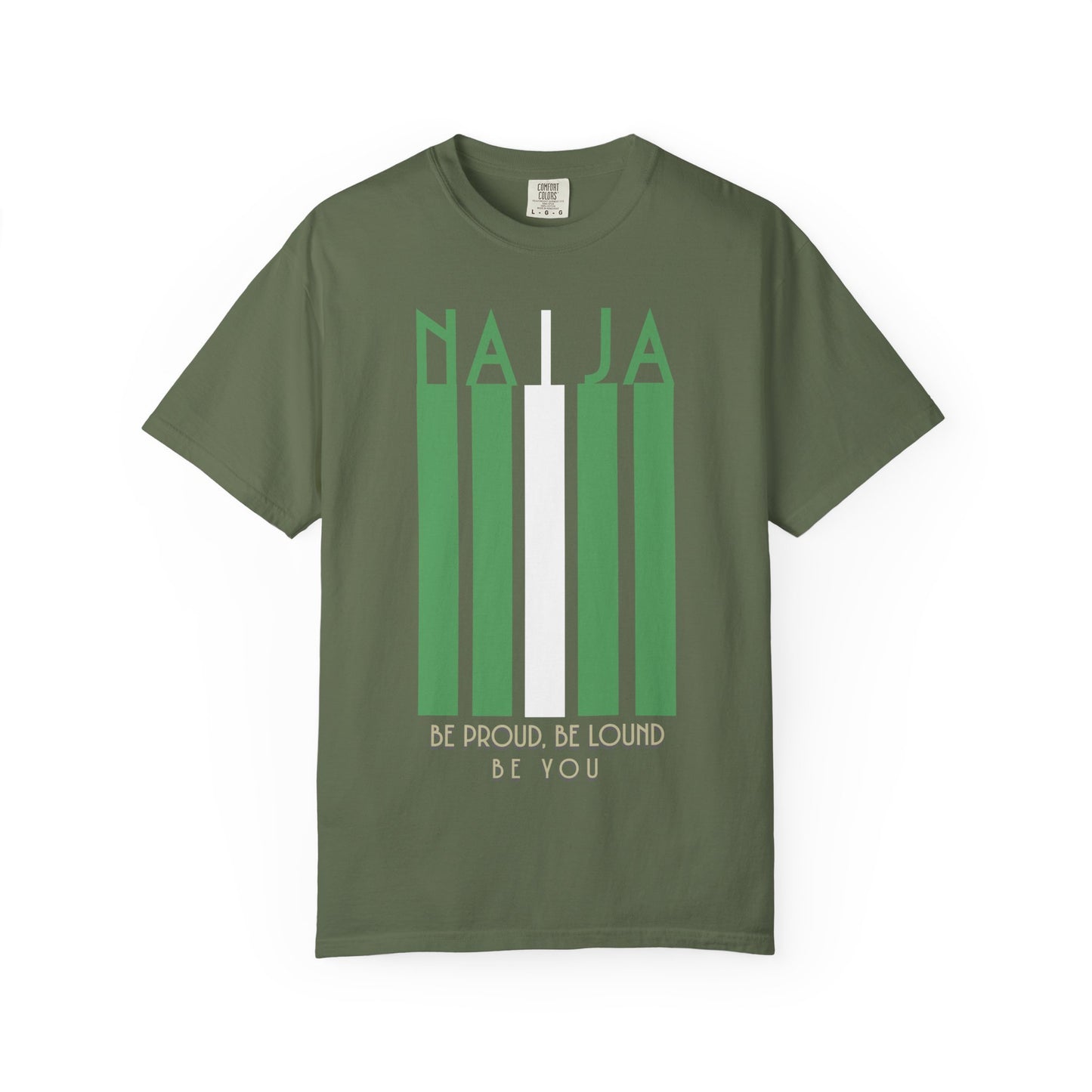 Naija Proud Colors - Unisex Garment-Dyed T-shirt, Casual Wear, Graphic Tee, Gift for Him/Her, Streetwear Fashion