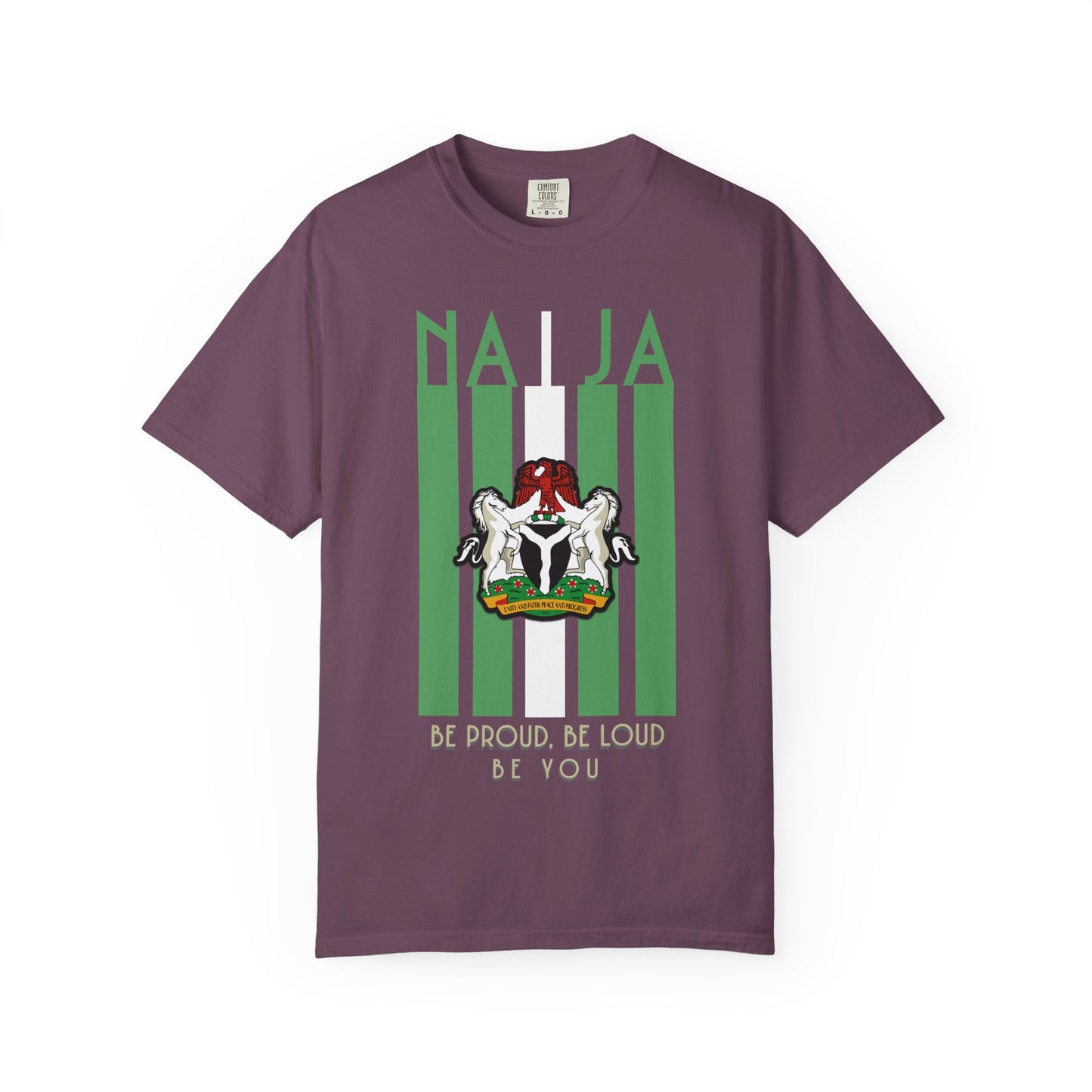 Naija Proud - Unisex Garment-Dyed T-shirt, Casual Wear, Graphic Tee, Gift for Him/Her, Streetwear Fashion
