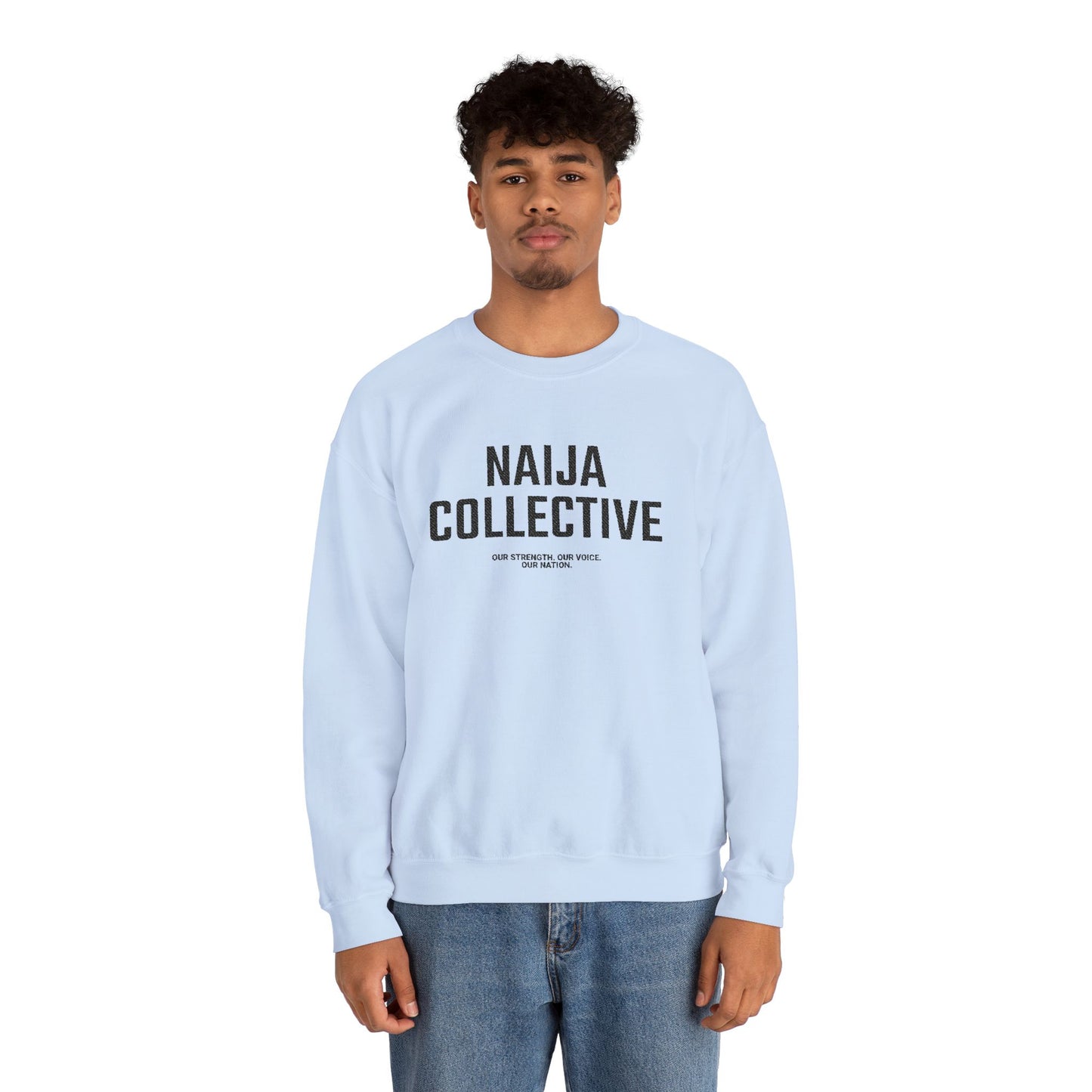 Embroidered Naija Collective Light Color Sweatshirt - Unisex Crewneck
