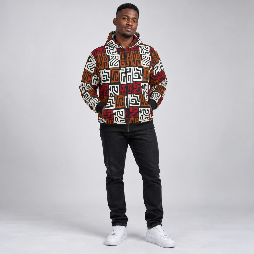 Àwọn Àmì Ọgbọ́n Ankara (DTF print) Unisex Hoodie – All-Over Print (AOP)