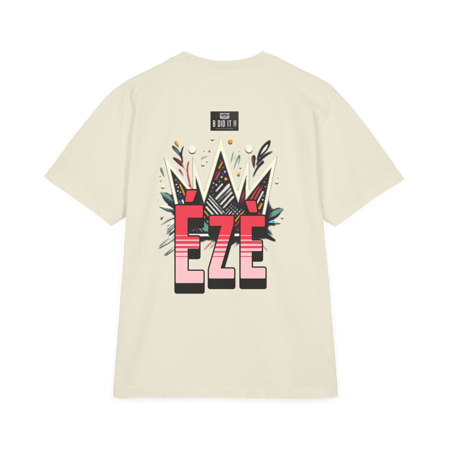 Ézè-Kings Crown, garment-dyed drop-shoulder, Unisex Graphic Tee, Crown Design Shirt, Cool Street Wear.