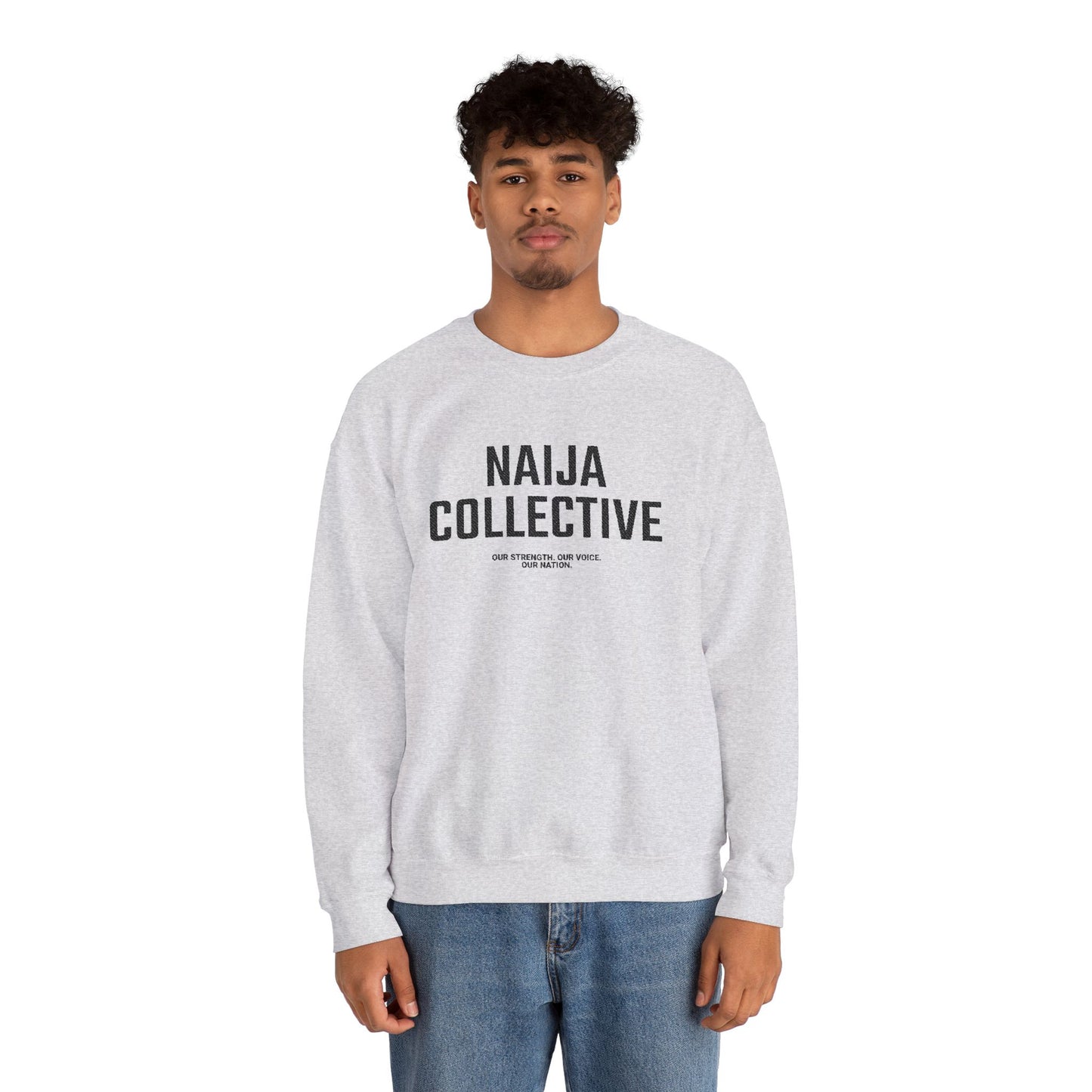 Embroidered Naija Collective Light Color Sweatshirt - Unisex Crewneck