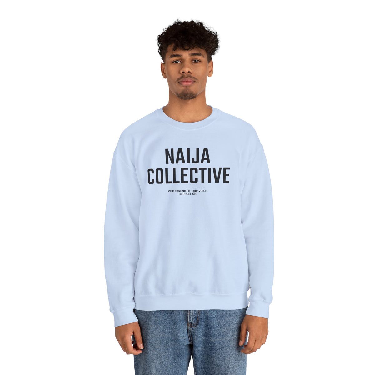 Embroidered Naija Collective Light Color Sweatshirt - Unisex Crewneck