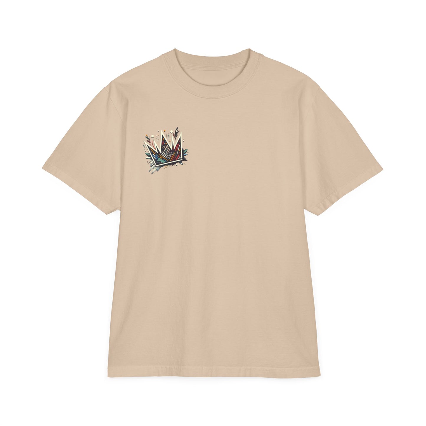 Ézè-Kings Crown, garment-dyed drop-shoulder, Unisex Graphic Tee, Crown Design Shirt, Cool Street Wear.