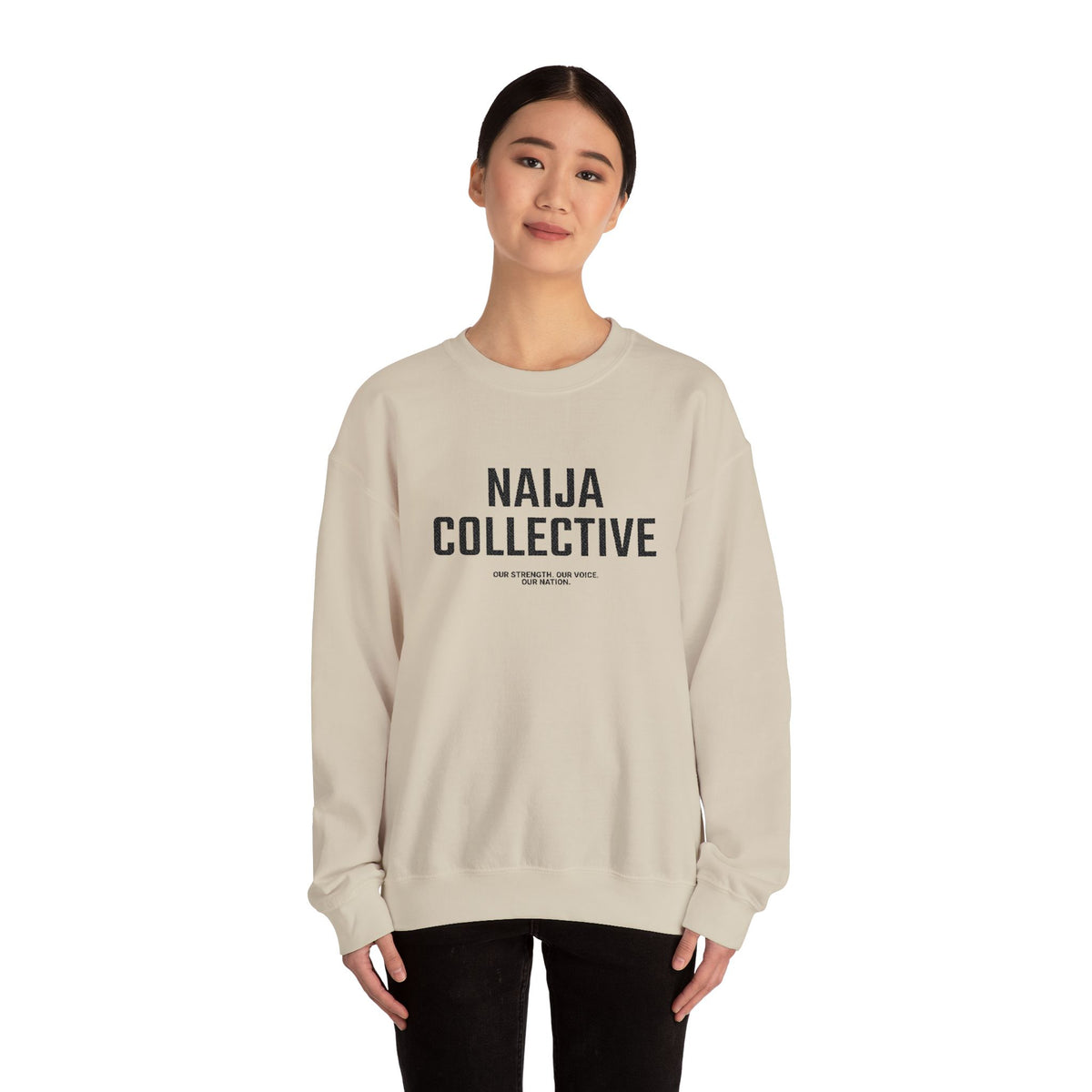 Embroidered Naija Collective Light Color Sweatshirt - Unisex Crewneck
