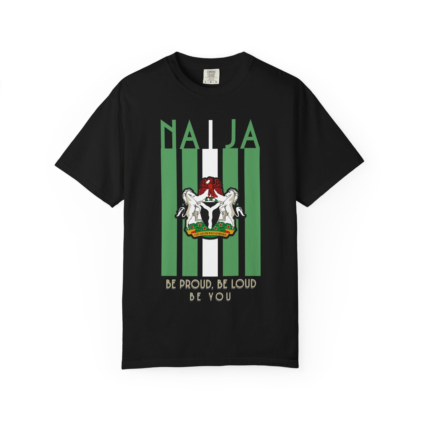 Naija Proud - Unisex Garment-Dyed T-shirt, Casual Wear, Graphic Tee, Gift for Him/Her, Streetwear Fashion