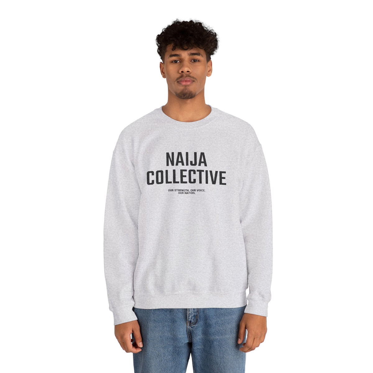 Embroidered Naija Collective Light Color Sweatshirt - Unisex Crewneck