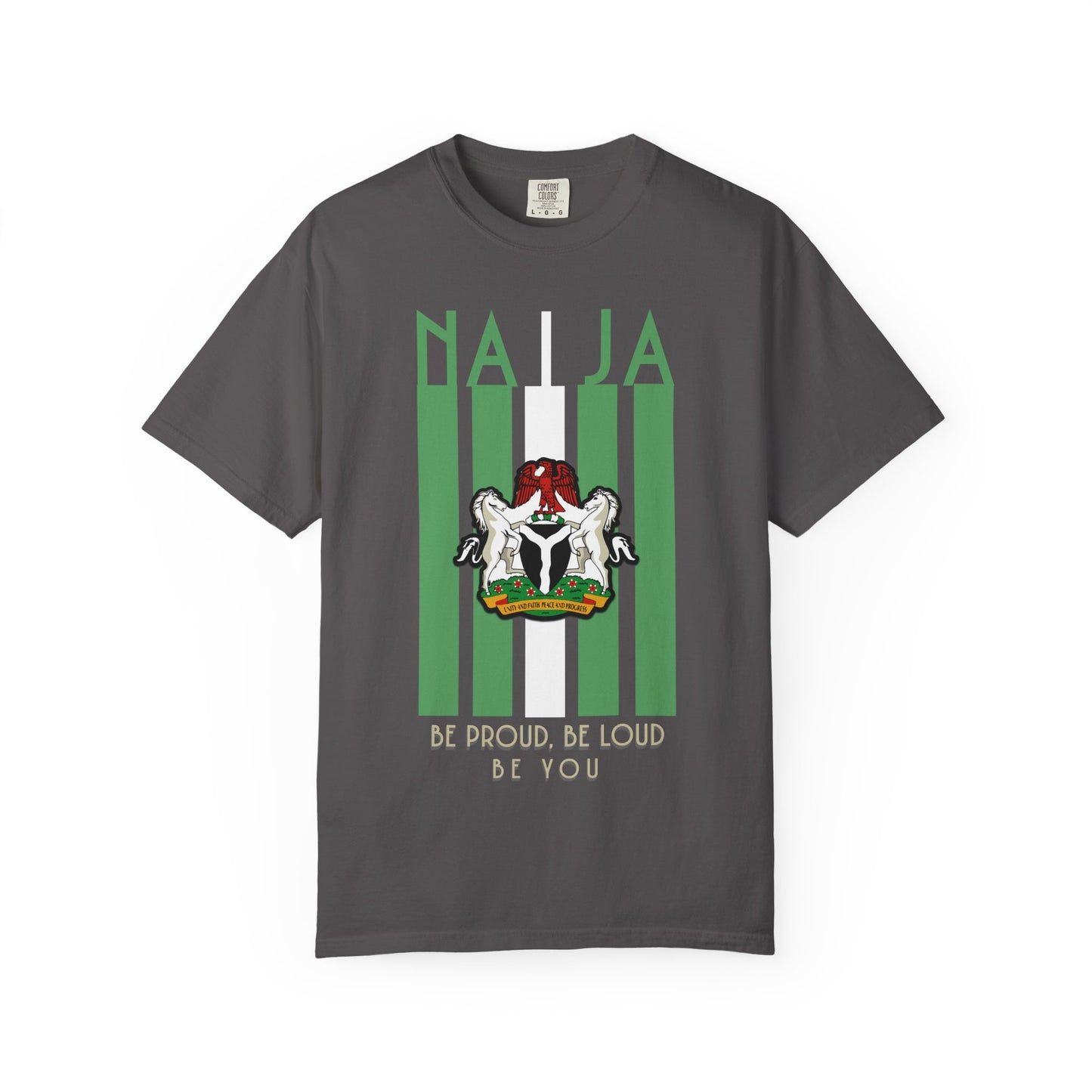 Naija Proud - Unisex Garment-Dyed T-shirt, Casual Wear, Graphic Tee, Gift for Him/Her, Streetwear Fashion