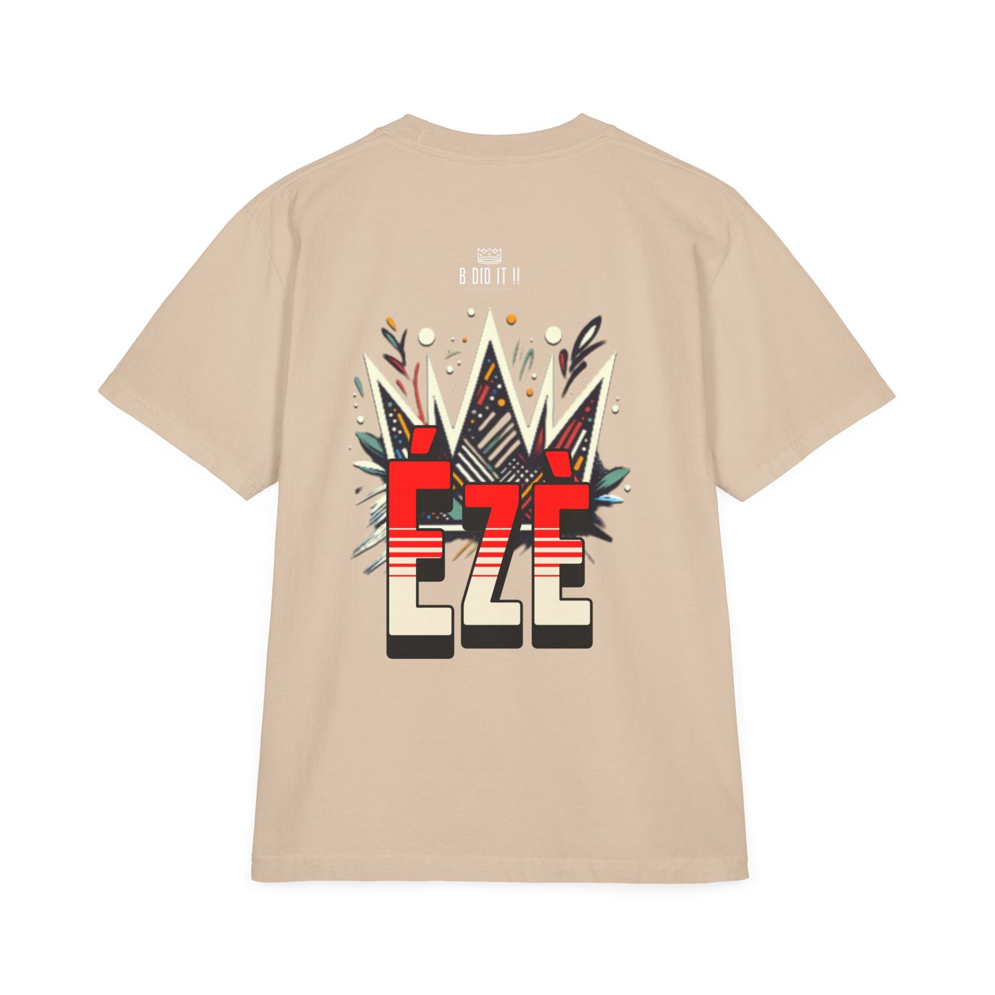 Ézè-Kings Crown, garment-dyed drop-shoulder, Unisex Graphic Tee, Crown Design Shirt, Cool Street Wear.