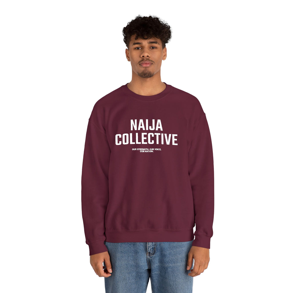 Embroidered Naija Collective Sweatshirt - Cozy Unisex Crewneck