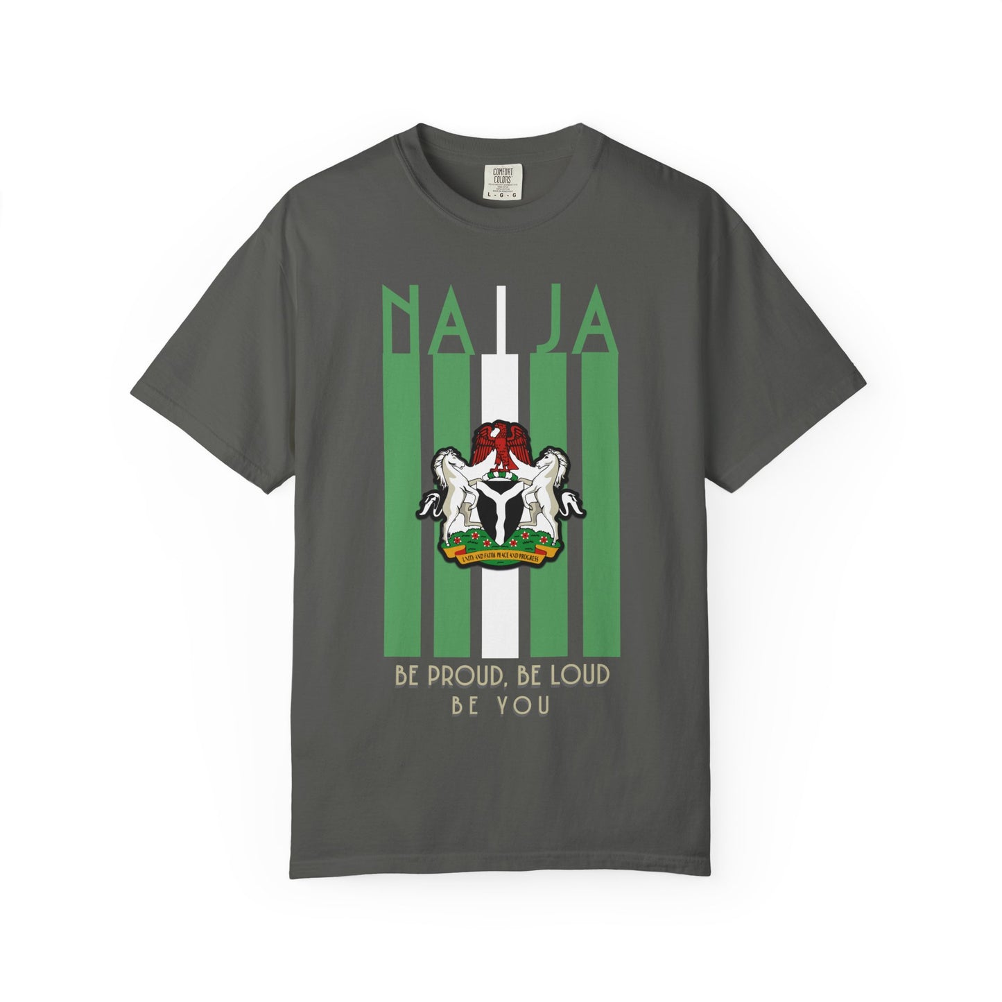 Naija Proud - Unisex Garment-Dyed T-shirt, Casual Wear, Graphic Tee, Gift for Him/Her, Streetwear Fashion