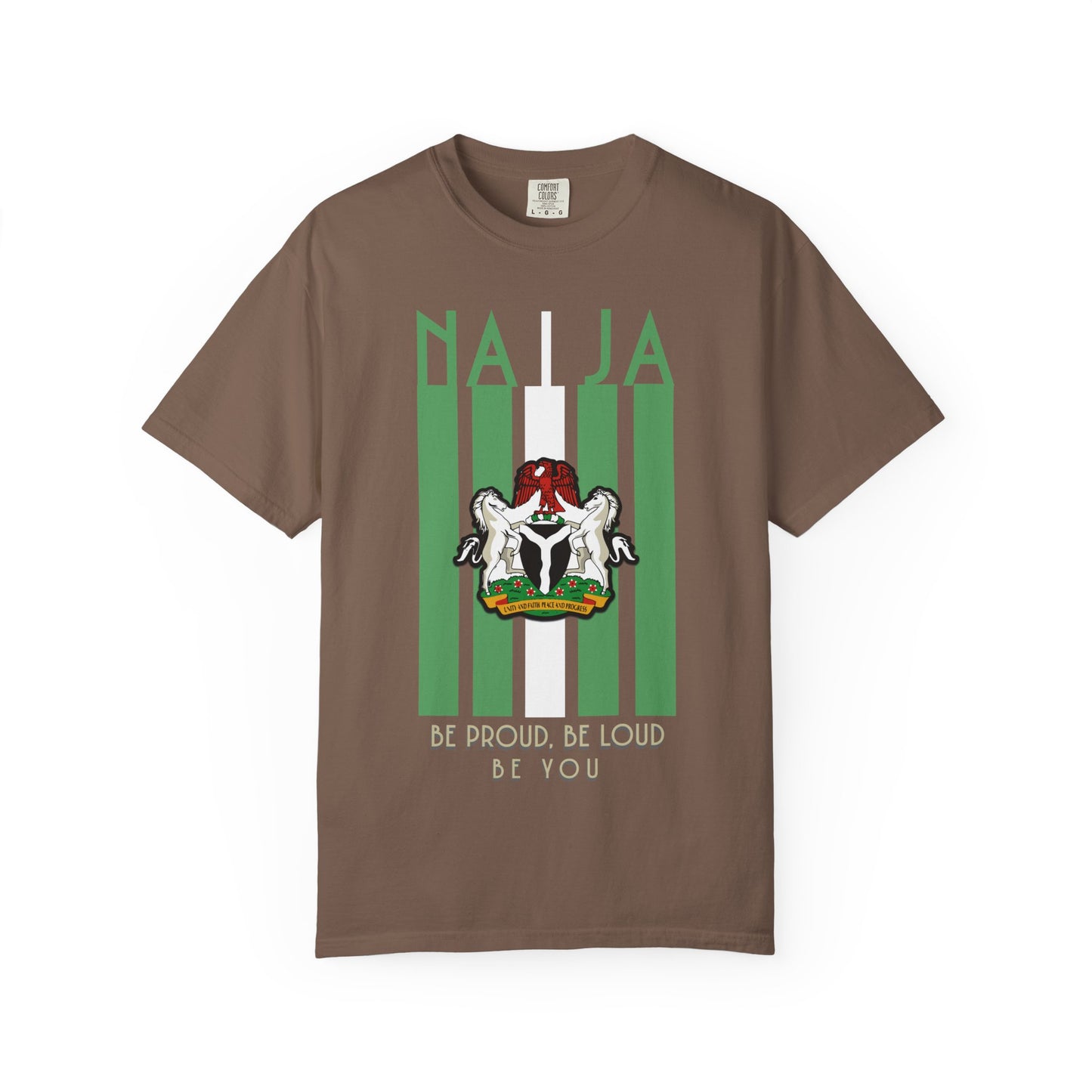 Naija Proud - Unisex Garment-Dyed T-shirt, Casual Wear, Graphic Tee, Gift for Him/Her, Streetwear Fashion