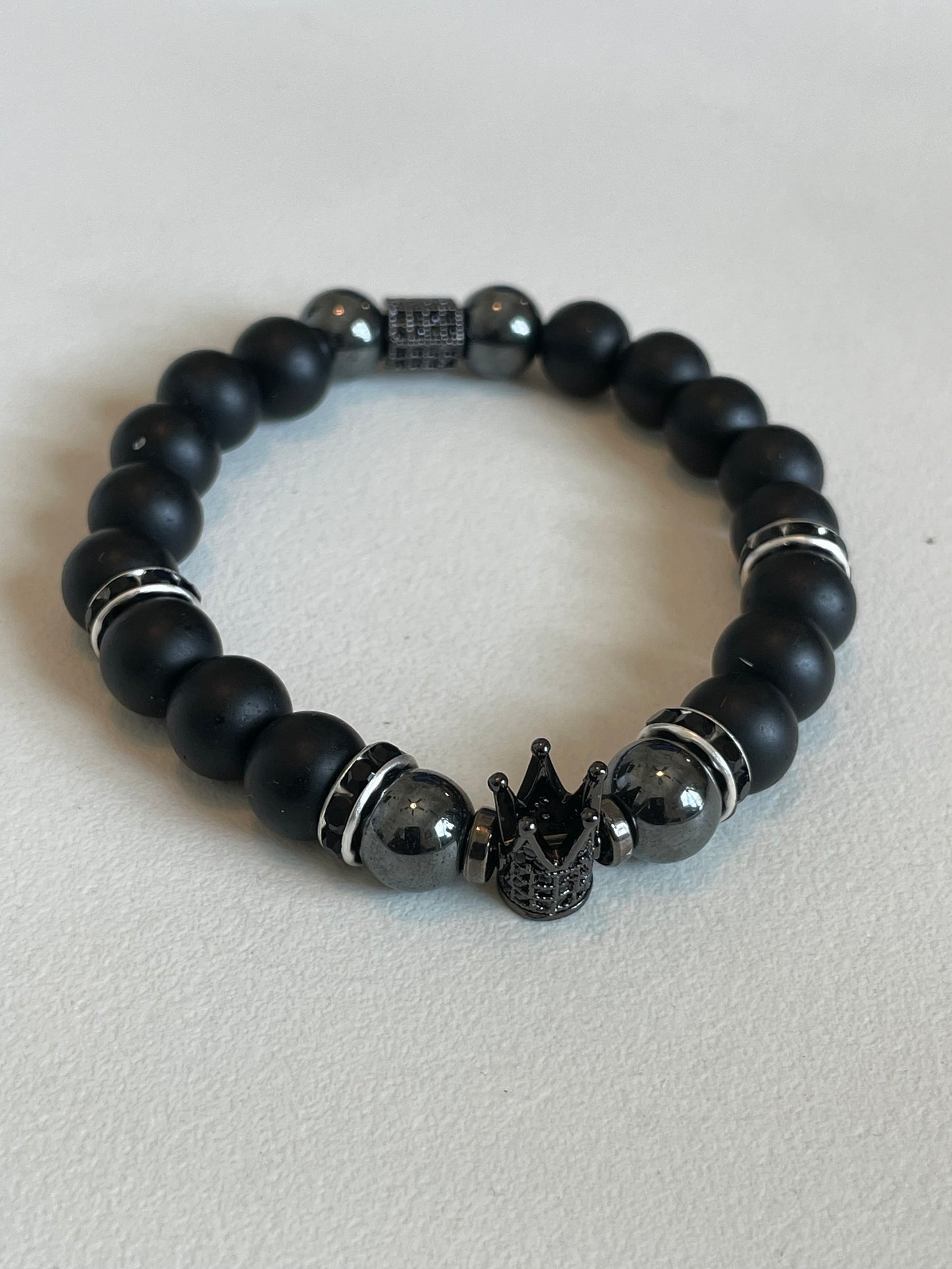 10mm Charm Perlen Armband Männer Und Frauen Schwarz Onyx