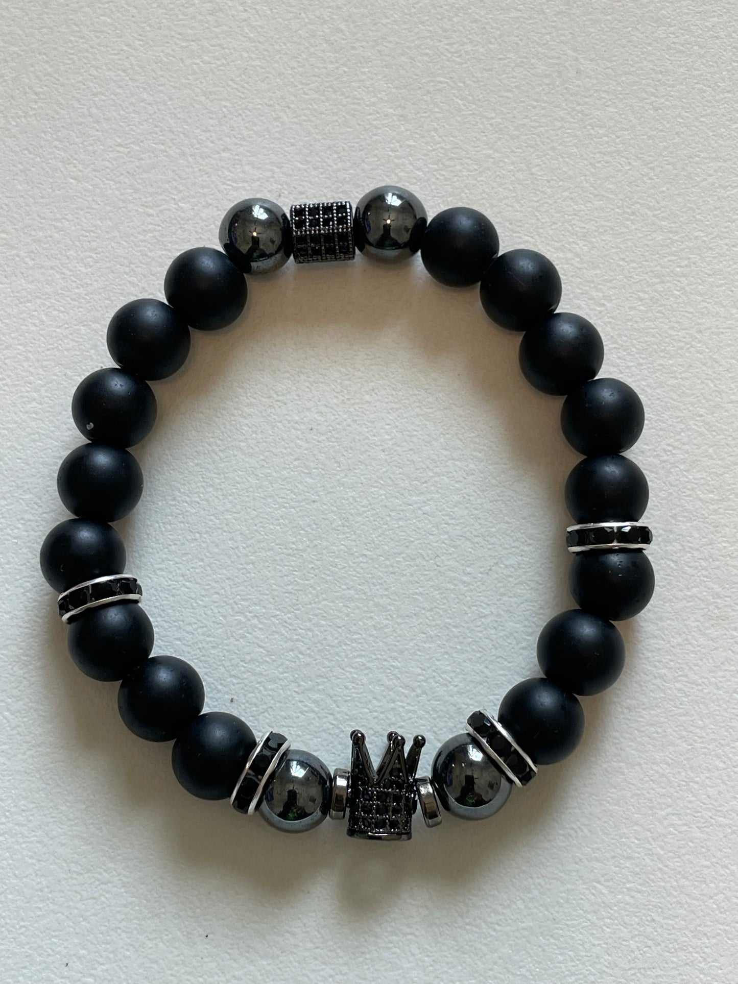 10mm Charm Perlen Armband Männer Und Frauen Schwarz Onyx