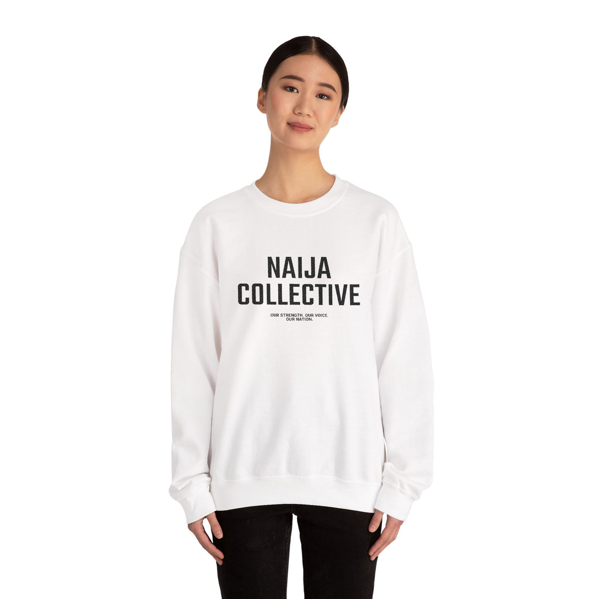 Embroidered Naija Collective Light Color Sweatshirt - Unisex Crewneck