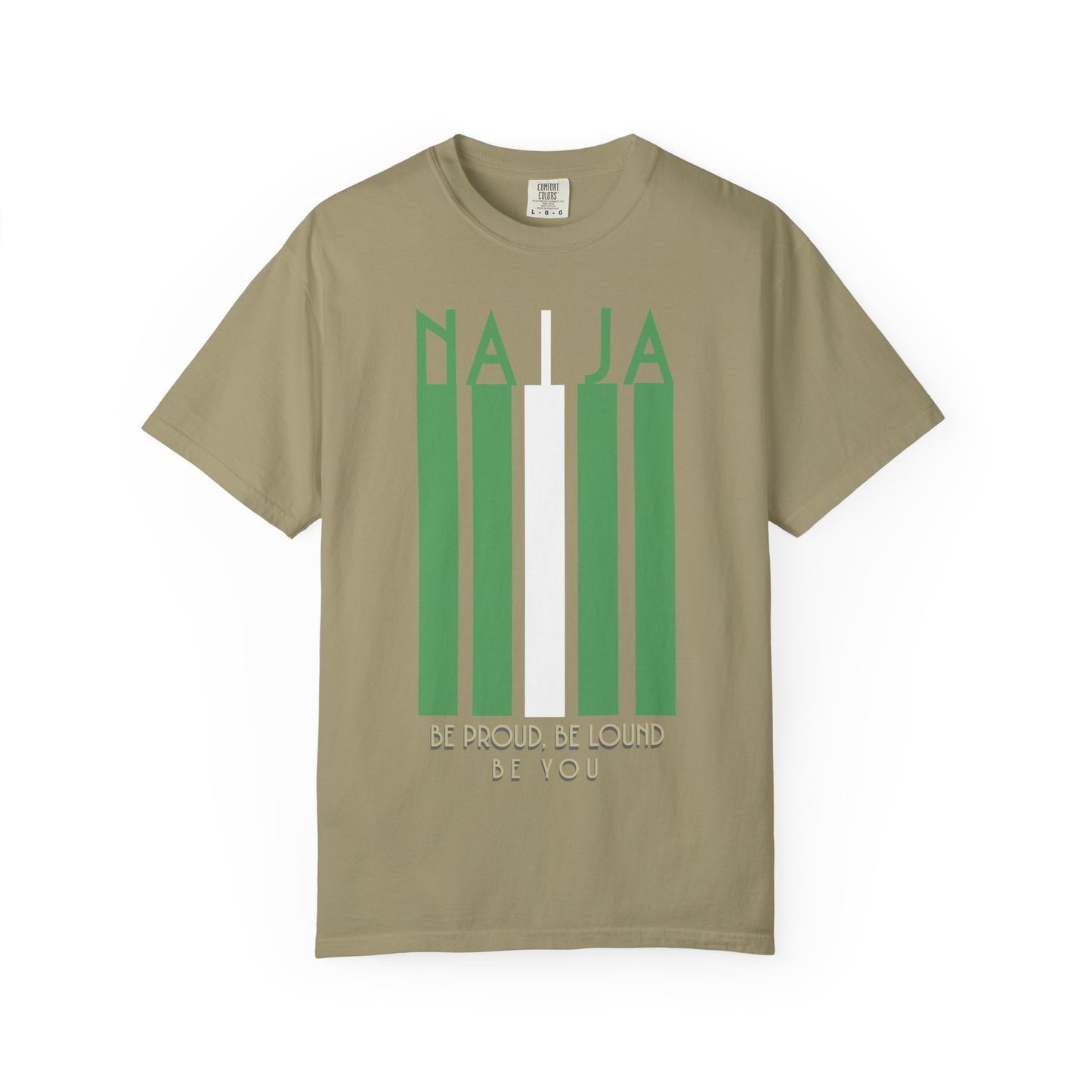 Naija Proud Colors - Unisex Garment-Dyed T-shirt, Casual Wear, Graphic Tee, Gift for Him/Her, Streetwear Fashion