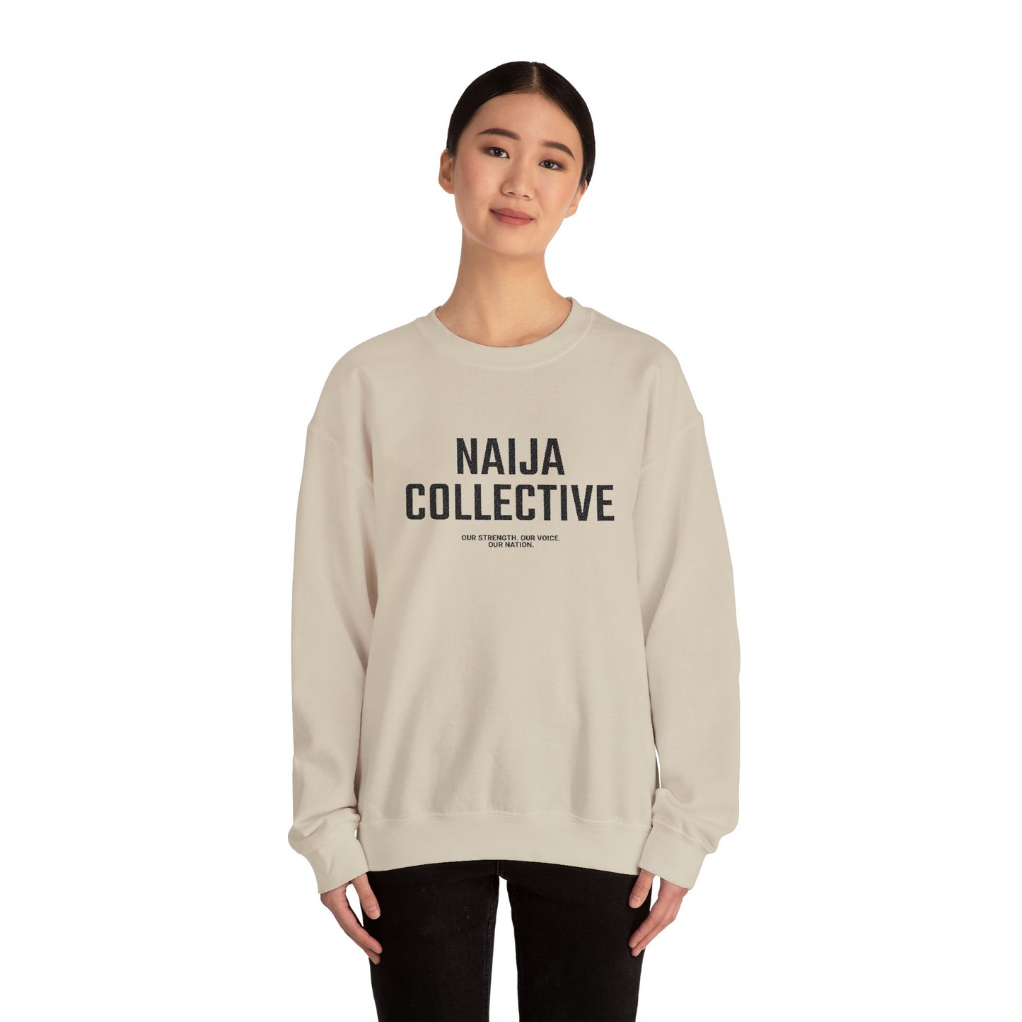 Embroidered Naija Collective Light Color Sweatshirt - Unisex Crewneck