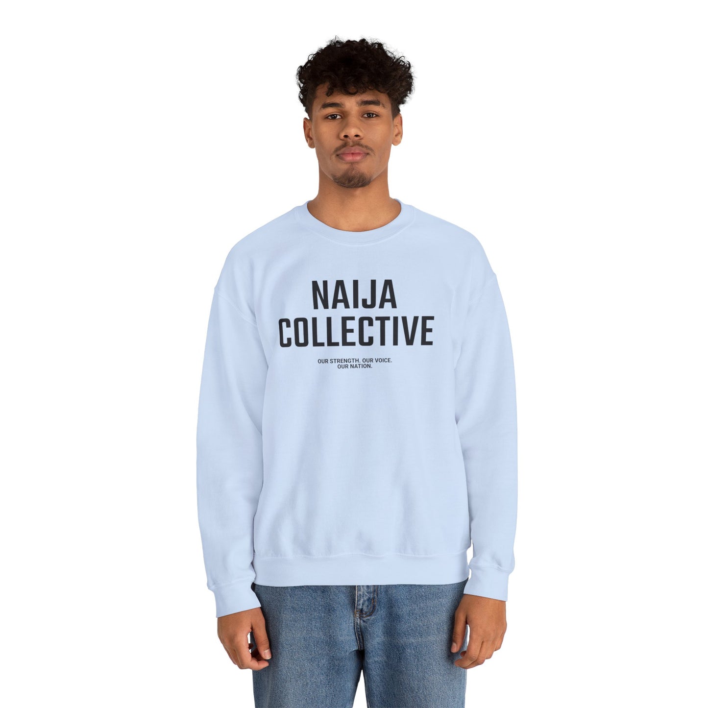 Embroidered Naija Collective Light Color Sweatshirt - Unisex Crewneck