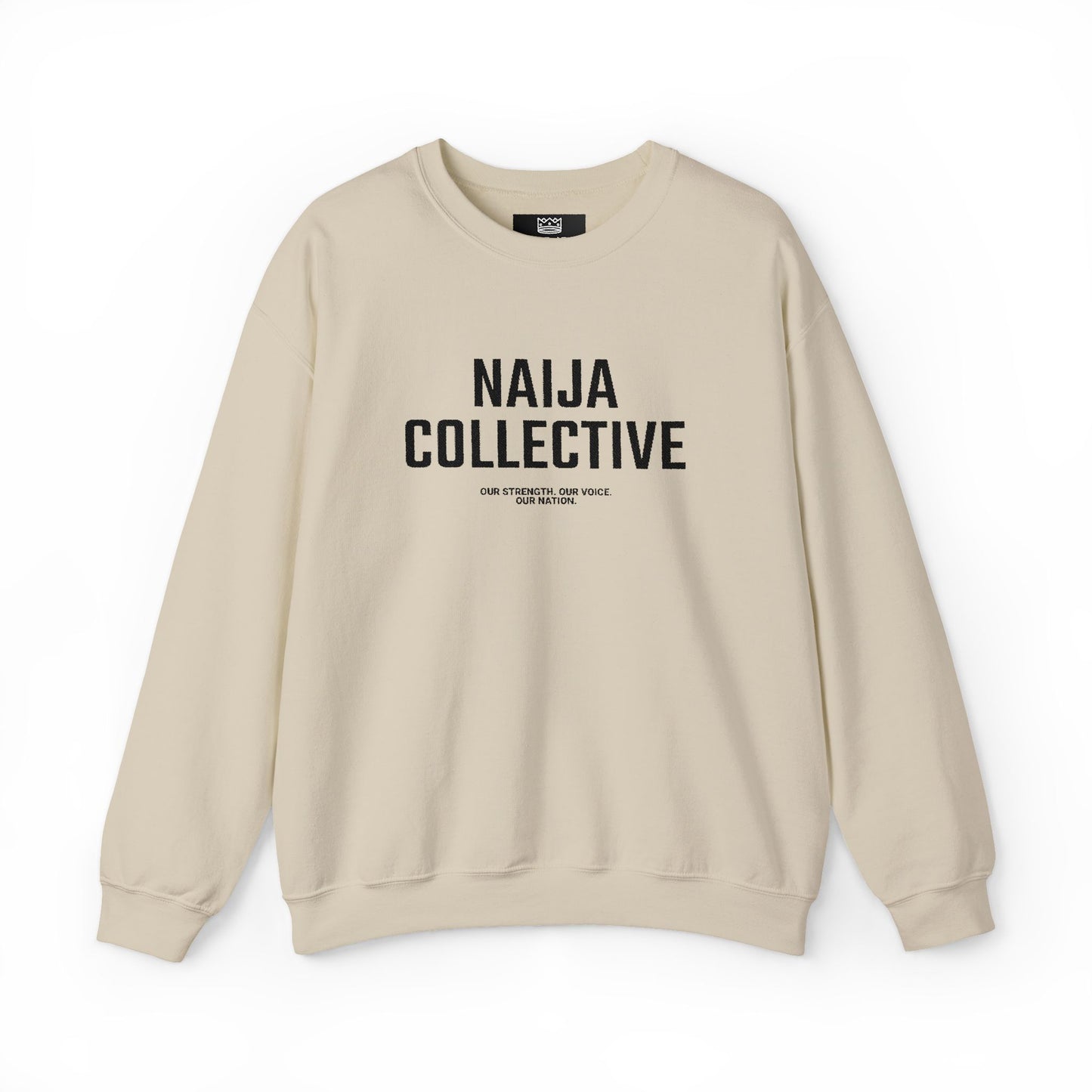 Embroidered Naija Collective Light Color Sweatshirt - Unisex Crewneck