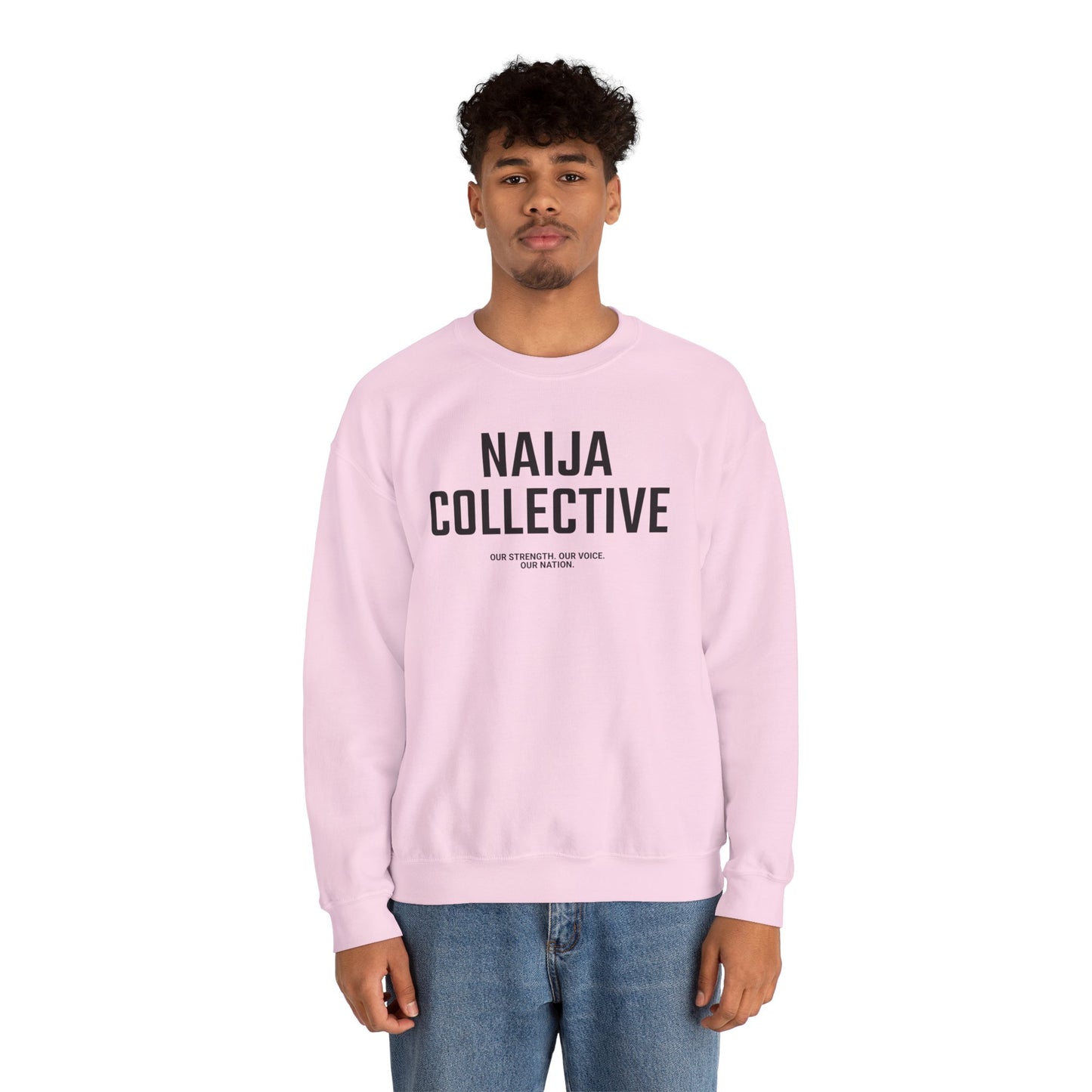 Embroidered Naija Collective Light Color Sweatshirt - Unisex Crewneck