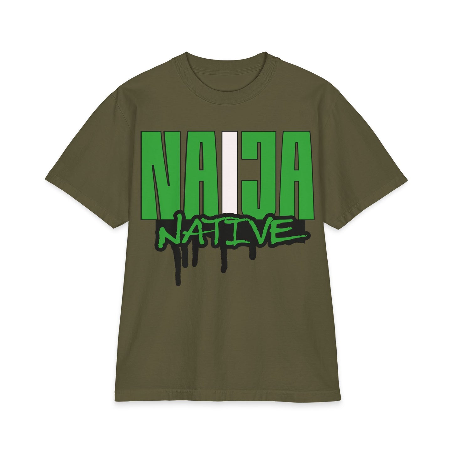 Naija Native Graphic T-Shirt — Green Drip Streetwear Tee