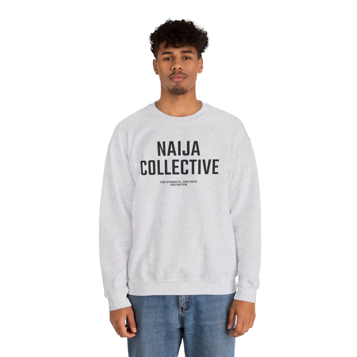 Embroidered Naija Collective Light Color Sweatshirt - Unisex Crewneck