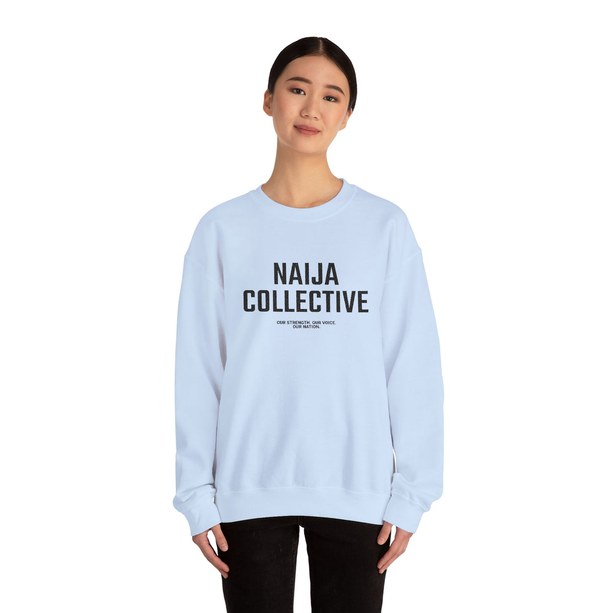 Embroidered Naija Collective Light Color Sweatshirt - Unisex Crewneck