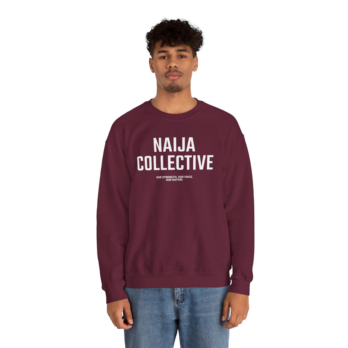 Embroidered Naija Collective Sweatshirt - Cozy Unisex Crewneck
