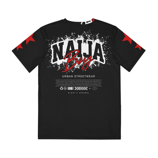 Naija Boy Urban Streetwear Tee — Black Polyester Graphic T-Shirt