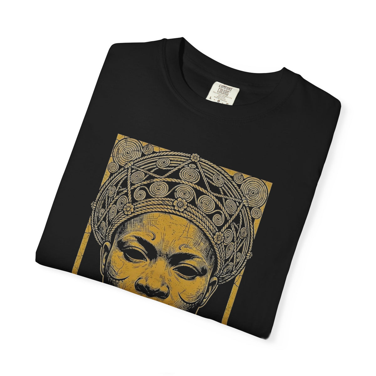 The Igbo Bronze Warrior T-Shirt in Onyx Black