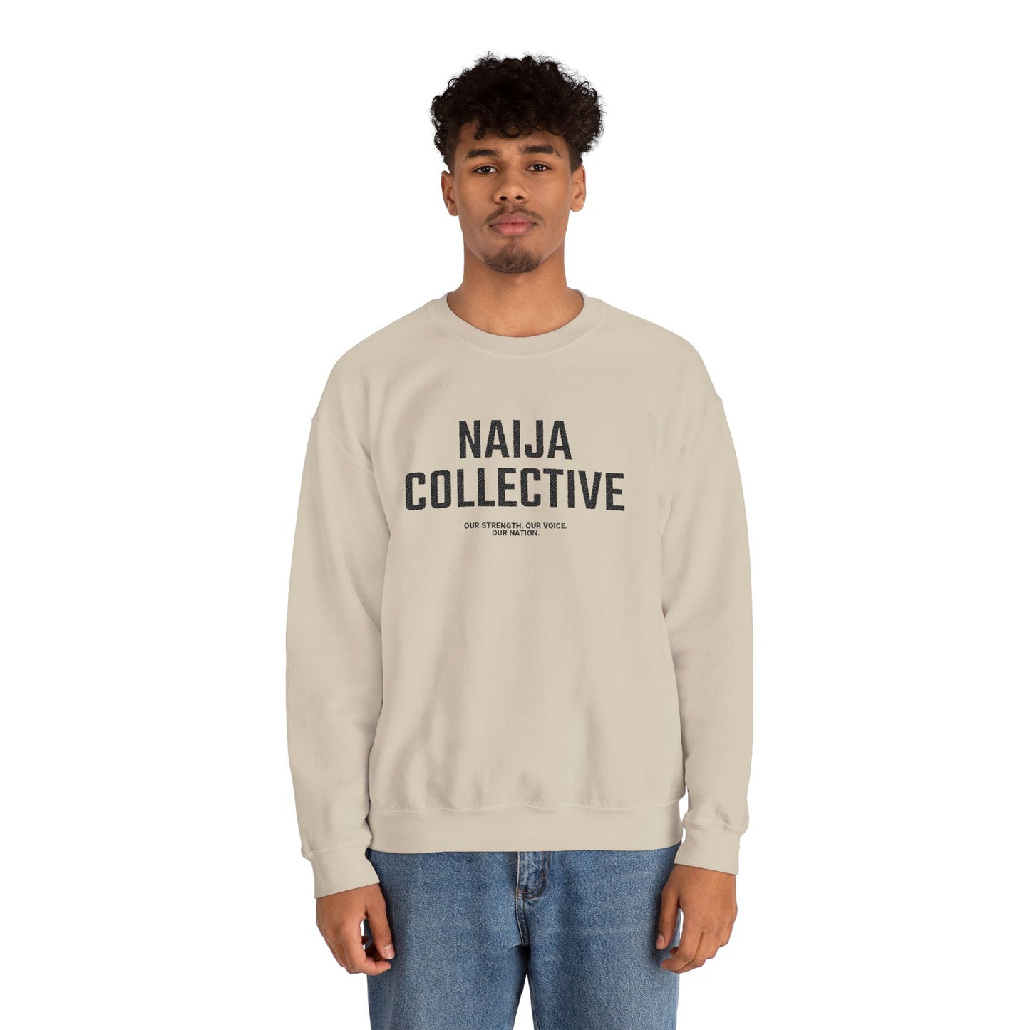 Embroidered Naija Collective Light Color Sweatshirt - Unisex Crewneck