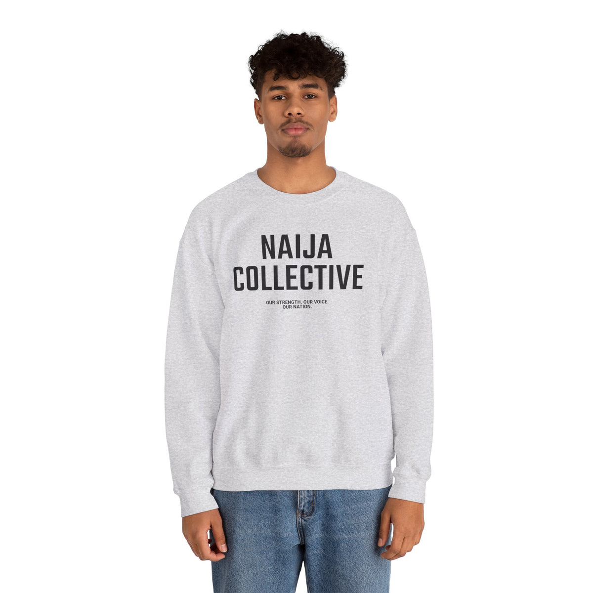 Embroidered Naija Collective Light Color Sweatshirt - Unisex Crewneck