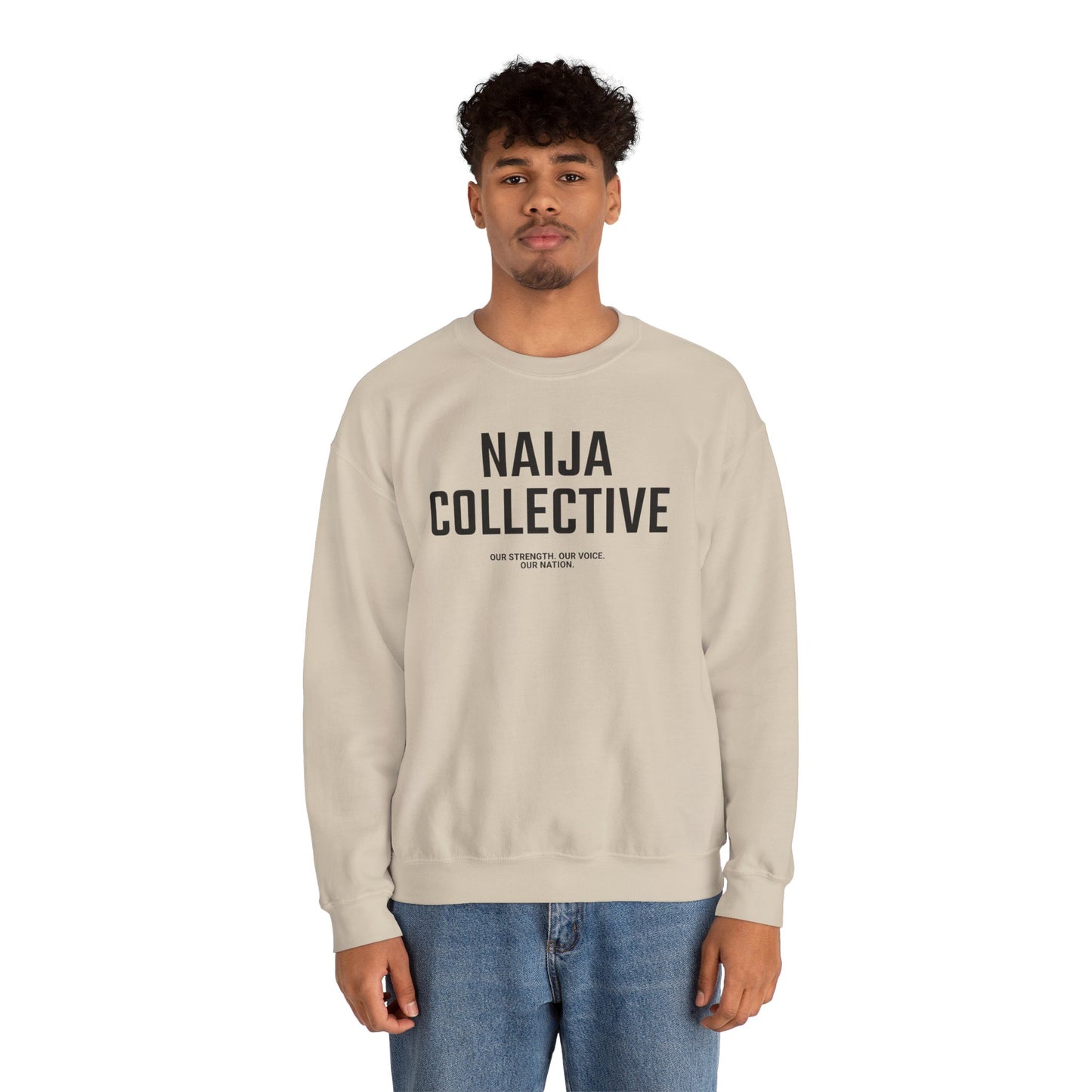 Embroidered Naija Collective Light Color Sweatshirt - Unisex Crewneck