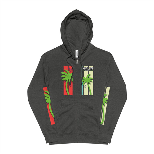 Naija Naijexcellence Palm Tree Playa - Unisex Fleece Zip Up Hoodie