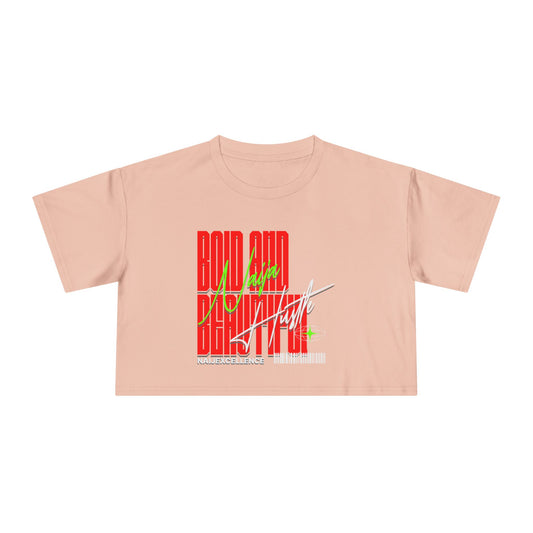 Bold And Beautiful NAJA HUSTLE - Women's Crop Tee, Casual Streetwear Top