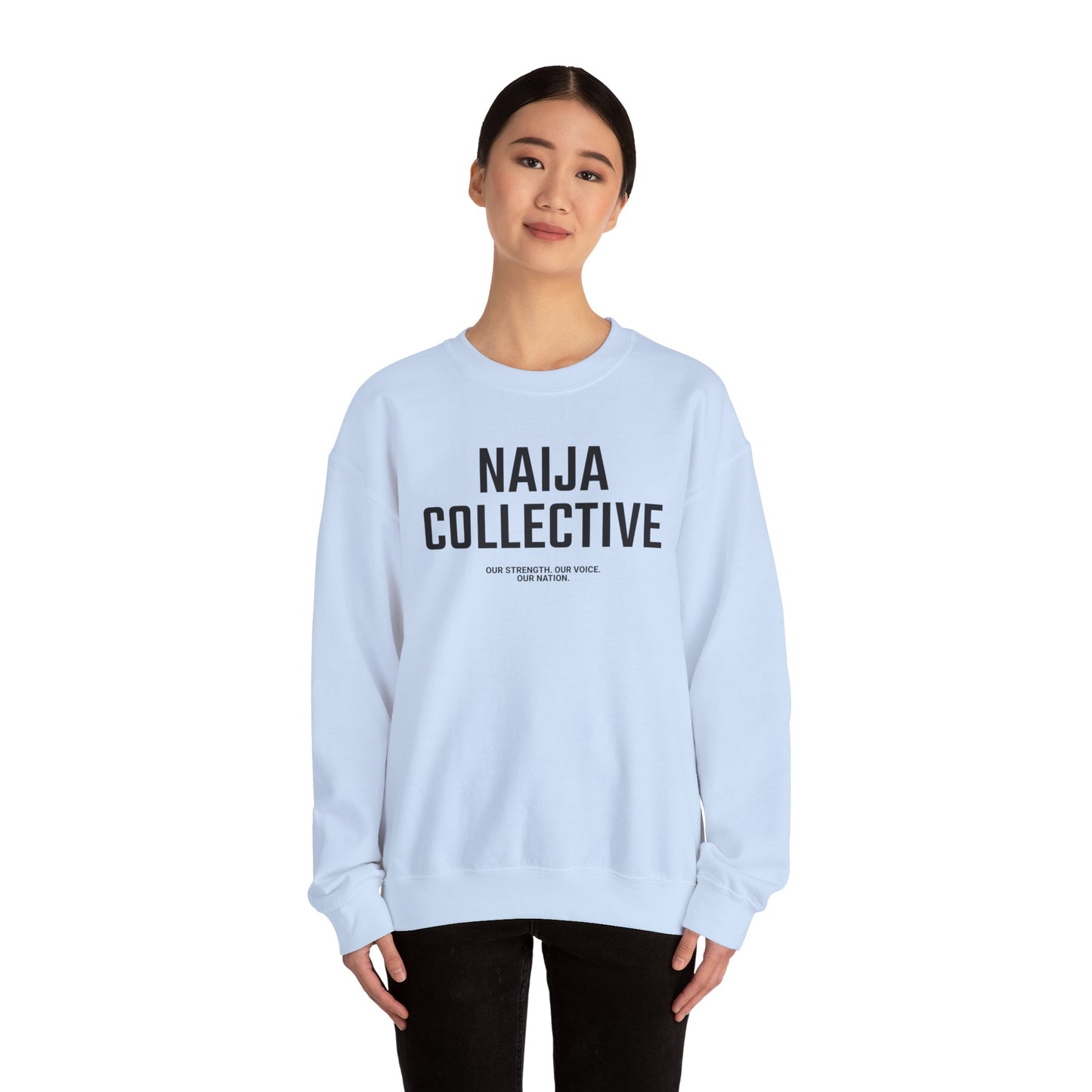 Embroidered Naija Collective Light Color Sweatshirt - Unisex Crewneck