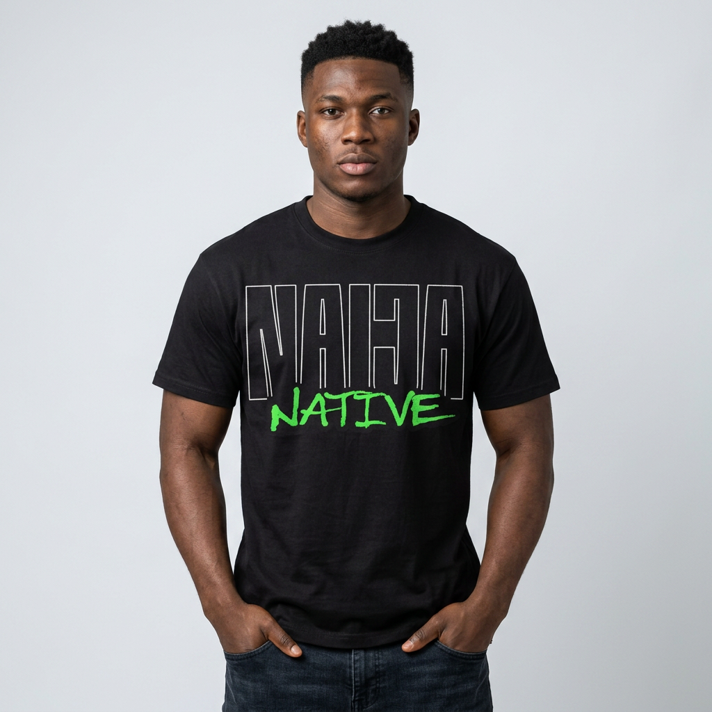 Naija Native Graphic T-Shirt — Green Drip Streetwear Tee