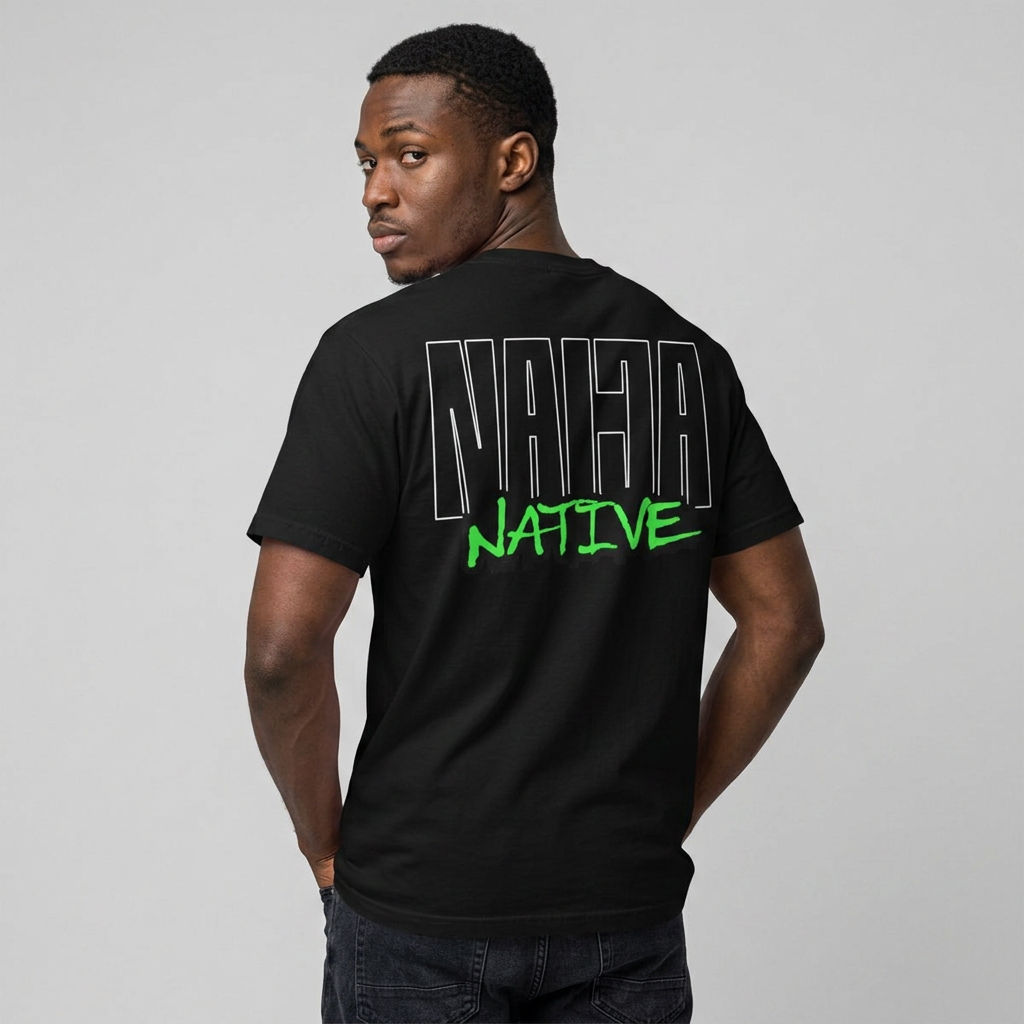 Naija Native Graphic T-Shirt — Green Drip Streetwear Tee