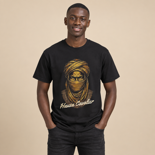 The Black Hausa Cavalier & Rawani Wrap Graphic Tee