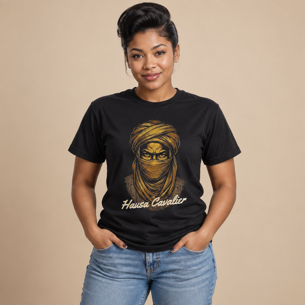 The Black Hausa Cavalier & Rawani Wrap Graphic Tee