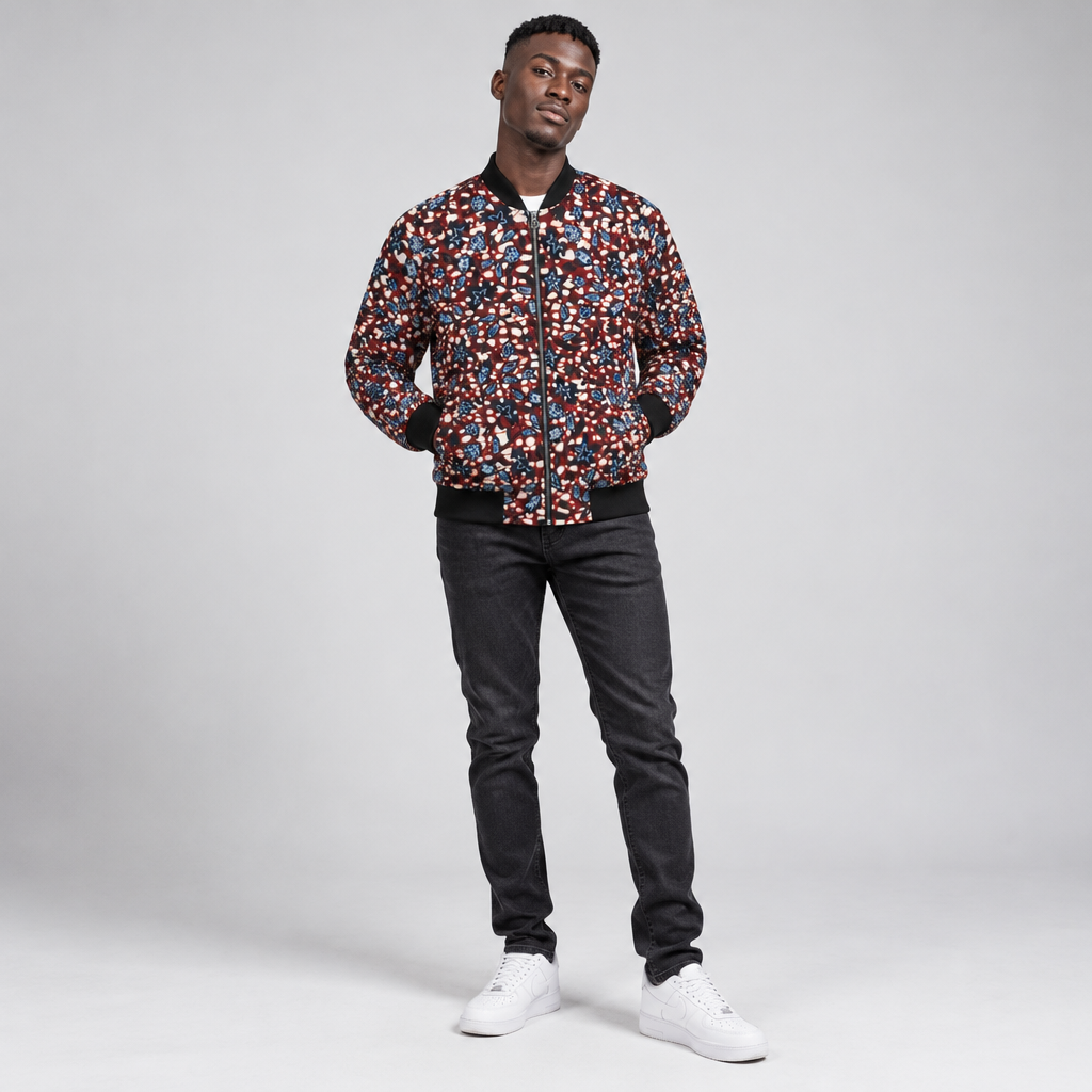 Ìràwọ̀ Ọgbà Ankara Unisex Bomber Jacket – All-Over Print (AOP)