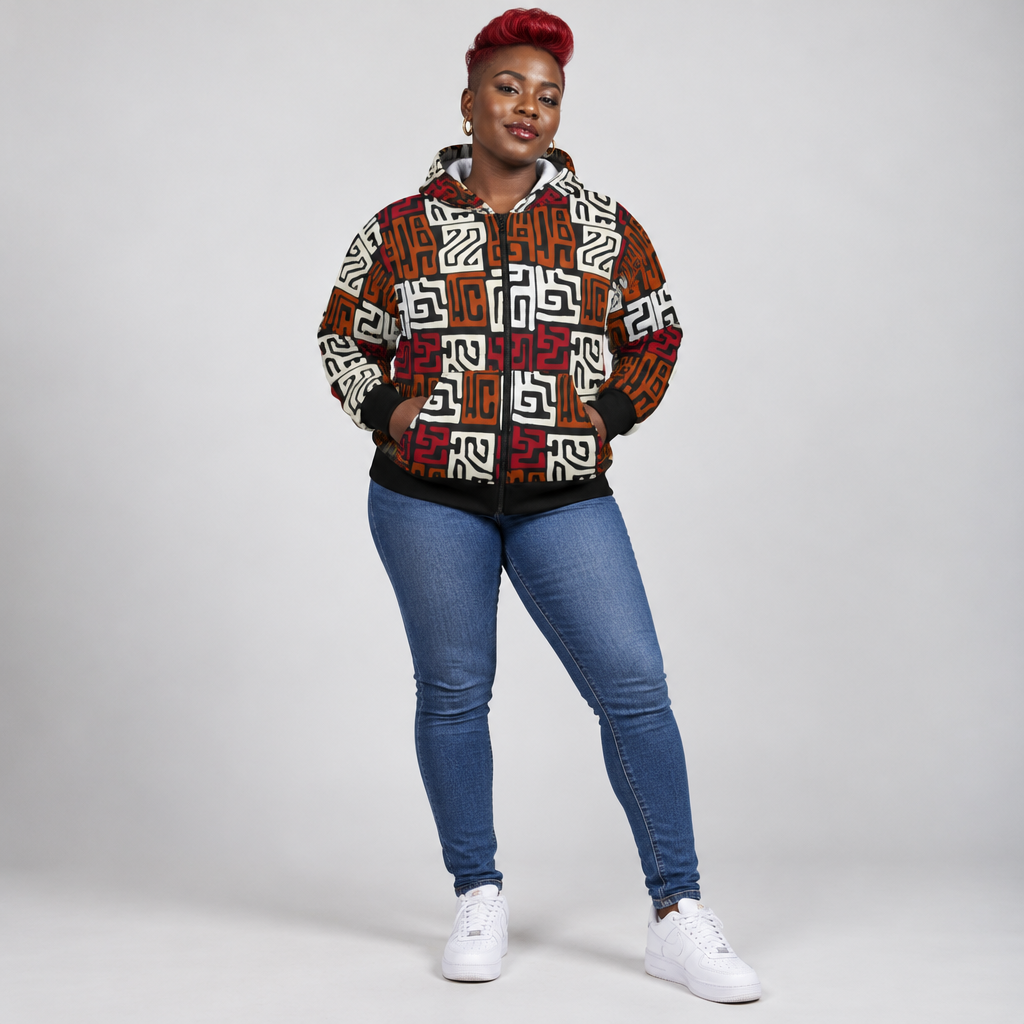 Àwọn Àmì Ọgbọ́n Ankara (DTF print) Unisex Hoodie – All-Over Print (AOP)