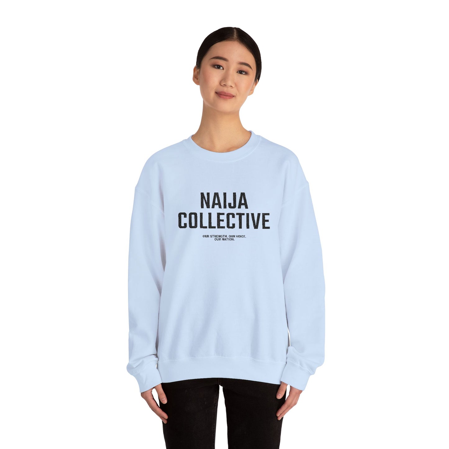 Embroidered Naija Collective Light Color Sweatshirt - Unisex Crewneck