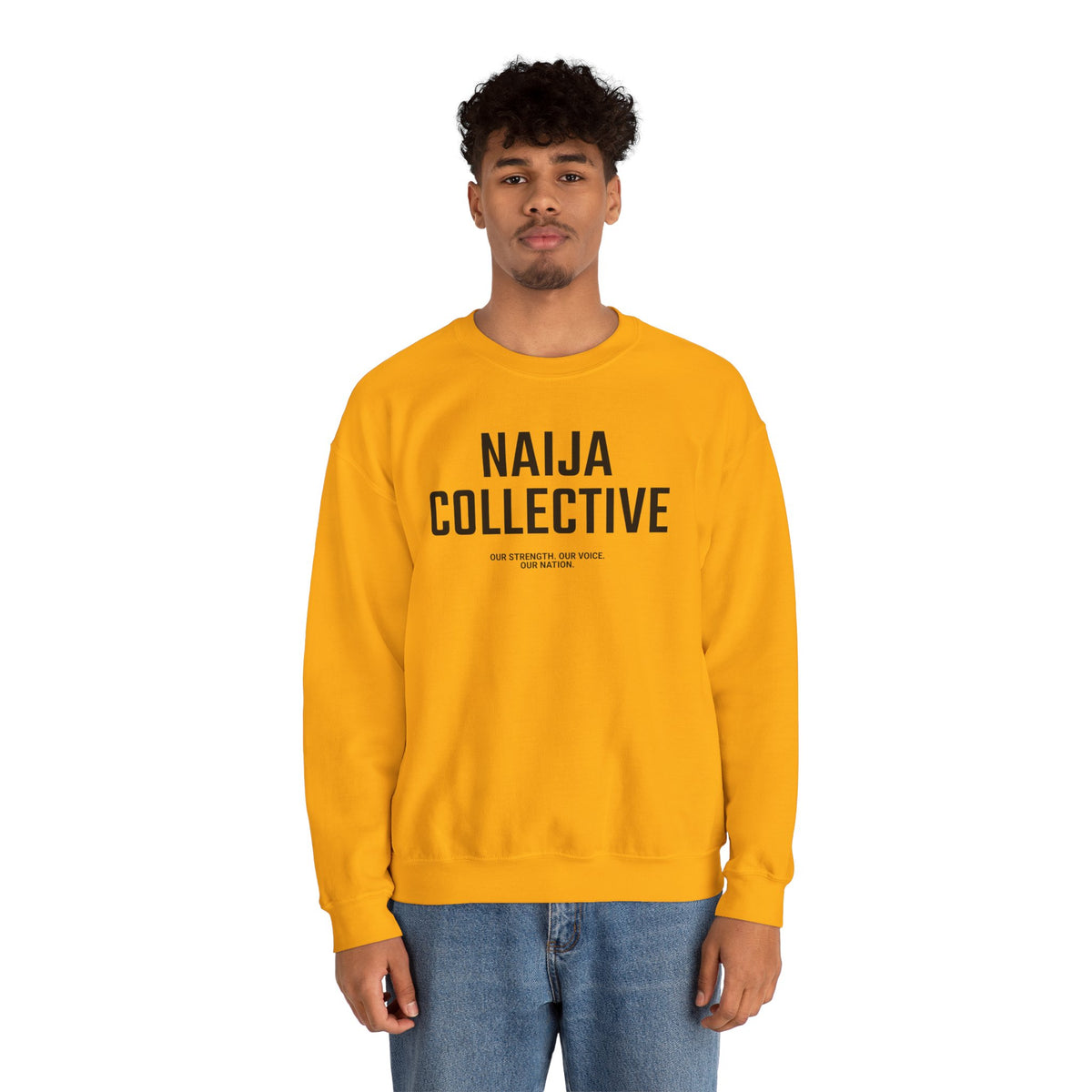 Embroidered Naija Collective Light Color Sweatshirt - Unisex Crewneck
