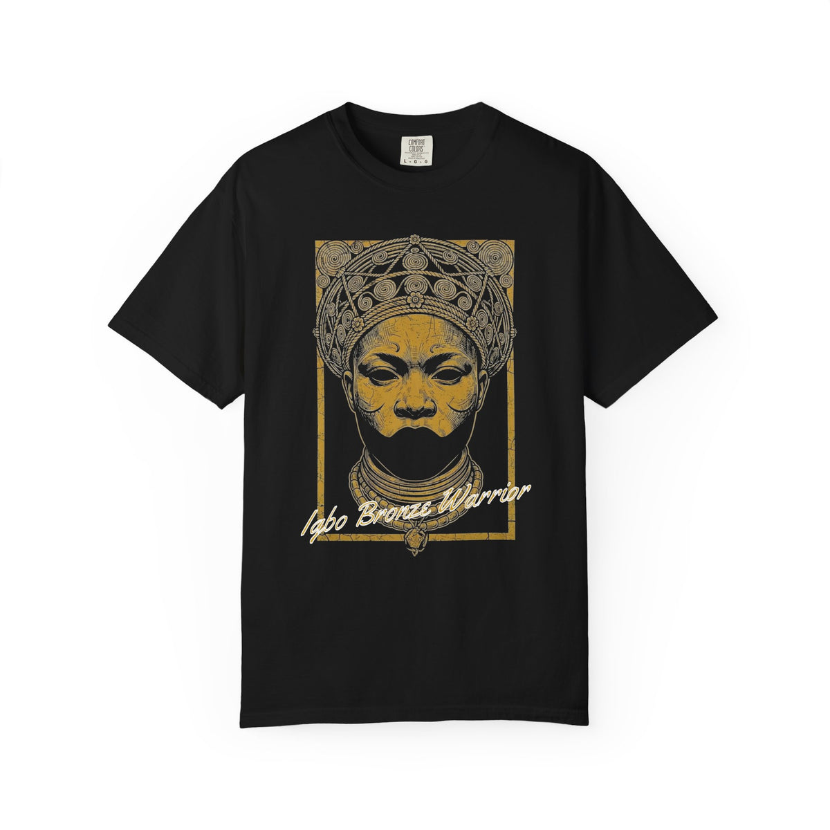 The Igbo Bronze Warrior T-Shirt in Onyx Black